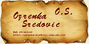 Ozrenka Sredović vizit kartica